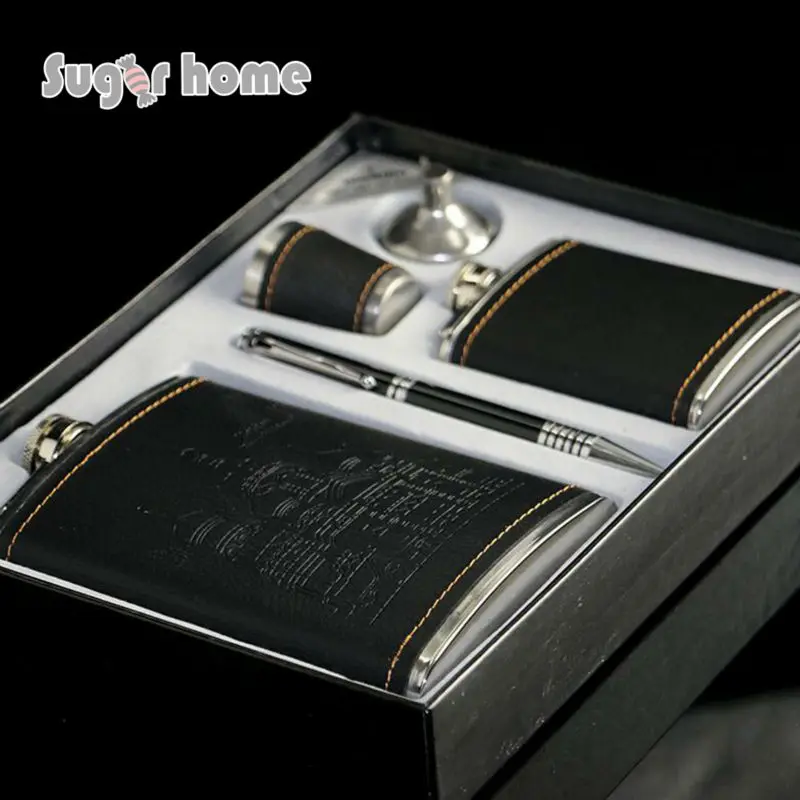 Mealivos 9 oz 304 stainless steel hip flask Gift box personalized liquor flagon vodka rum alcohol bottle groomsman jagermeister