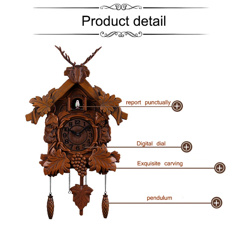 Висячие часы Cuckoo античные ручной работы маятниковые часы 20 дюймов винтажные настенные часы с птицей для гостиной украшения для офиса дома