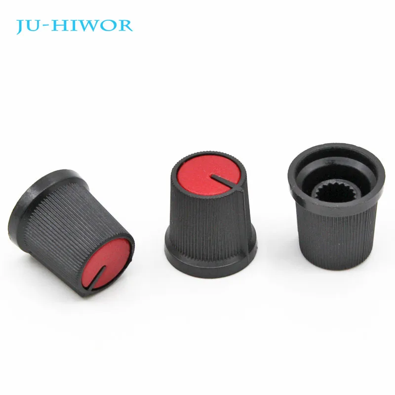 

20pcs/lot HW01-1 High quality Plastic White Potentiometer Knob (For Single and double potentiometer Red