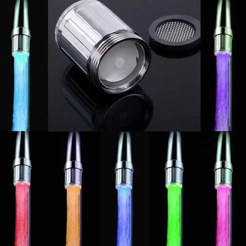 

LED Water Faucet Light Colorful Glow Shower Head Kitchen Tap Intelligent LED Water Tap Color Water Faucets Nozzle No Battery