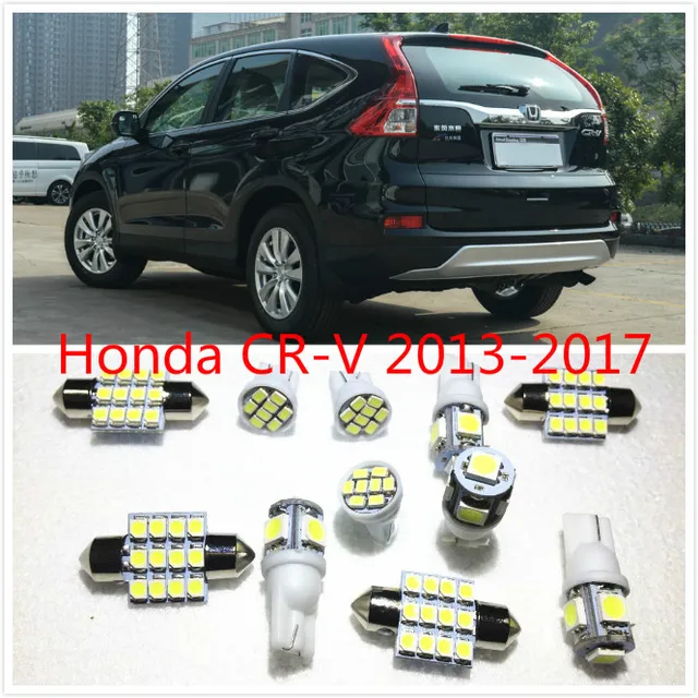 11 set White LED Lights Interior Package T10 & 31mm Map Dome For Honda