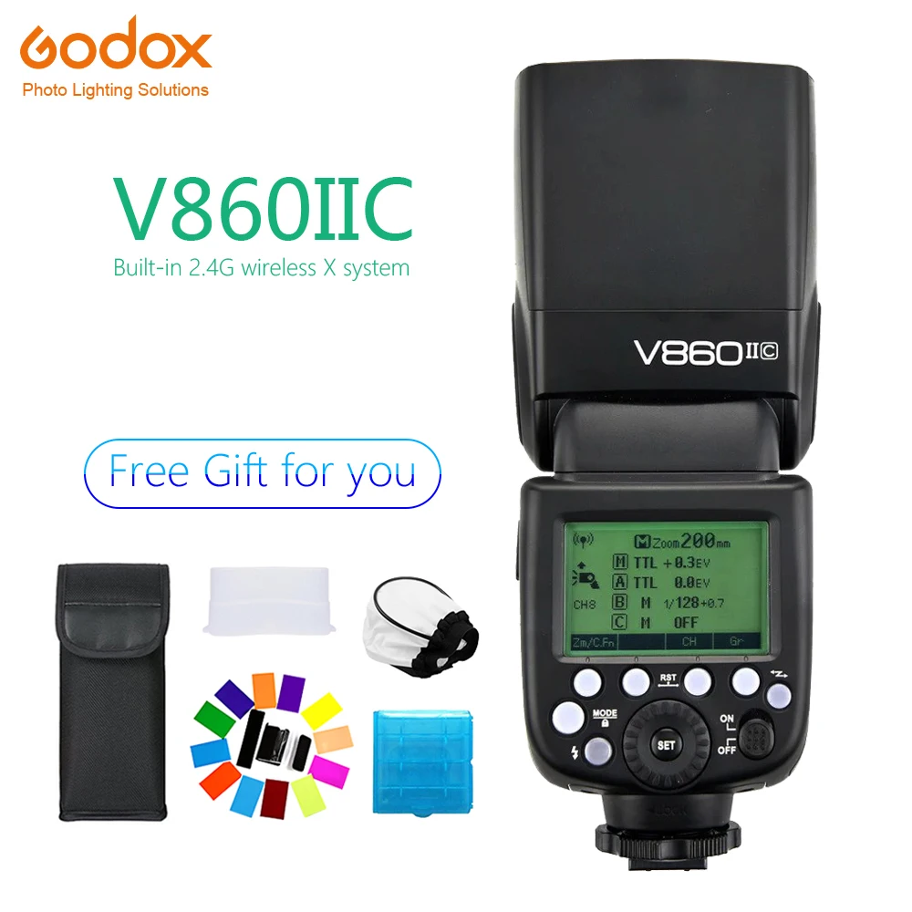 

Godox Ving V860II V860II-C Speedlite flash TTL HSS 1/8000s 2.4G Wireless Camera photography for Canon EOS 5D 6D 60D 600D 7D