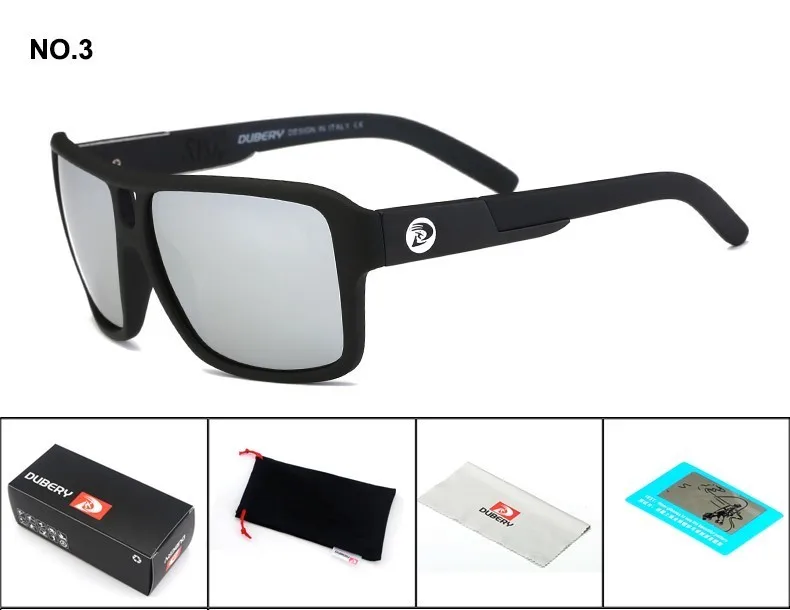 DUBERY новые модные мужские поляризованные солнцезащитные очки для вождения зеркальные Винтажные Солнцезащитные очки для женщин Квадратные ретро спортивные роскошные брендовые - Цвет линз: 3