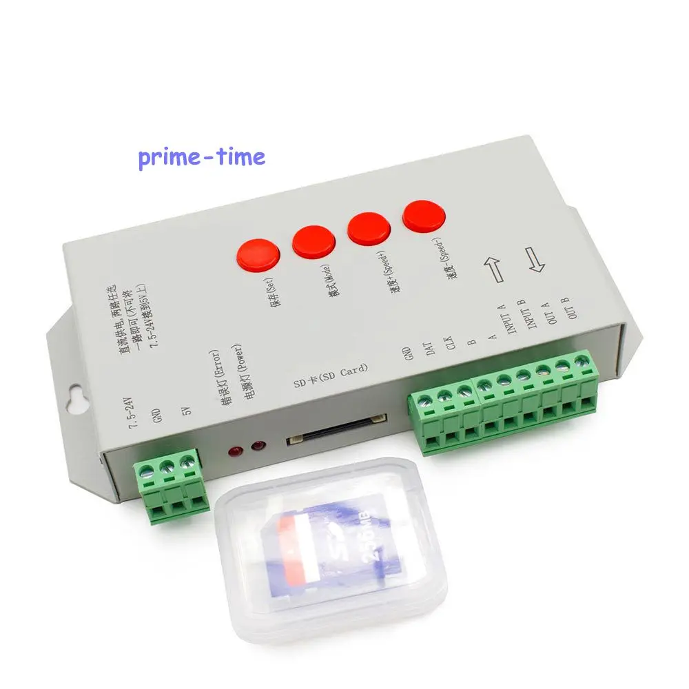 T1000S SD карты WS2801 WS2811 WS2812B LPD6803 светодиодный 2048 Пиксели контроллер DC5 ~ 24V T 1000S RGB пульт