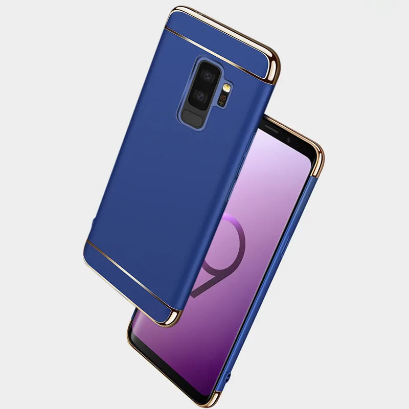 2 шт. для samsung Galaxy S9 Plus 3 в 1 Ultra Slim Чехлы Роскошные ПК жесткий покрытие Телефон