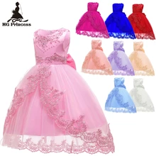 Free Shipping Hot Sales Child Princess Dress 2019 New Style Blue Flower Girl Dresses For Weddings Party Red Kids Evening Gowns hot sell christmas blue nativity dress boutqiue baby girl hot style dresses