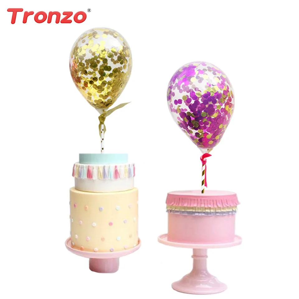 

Tronzo 10pcs Transparent Confetti Balloons Birthday Party Decorations Kids 5inch Latex Sequins Balloon Mariage Cake Decoration
