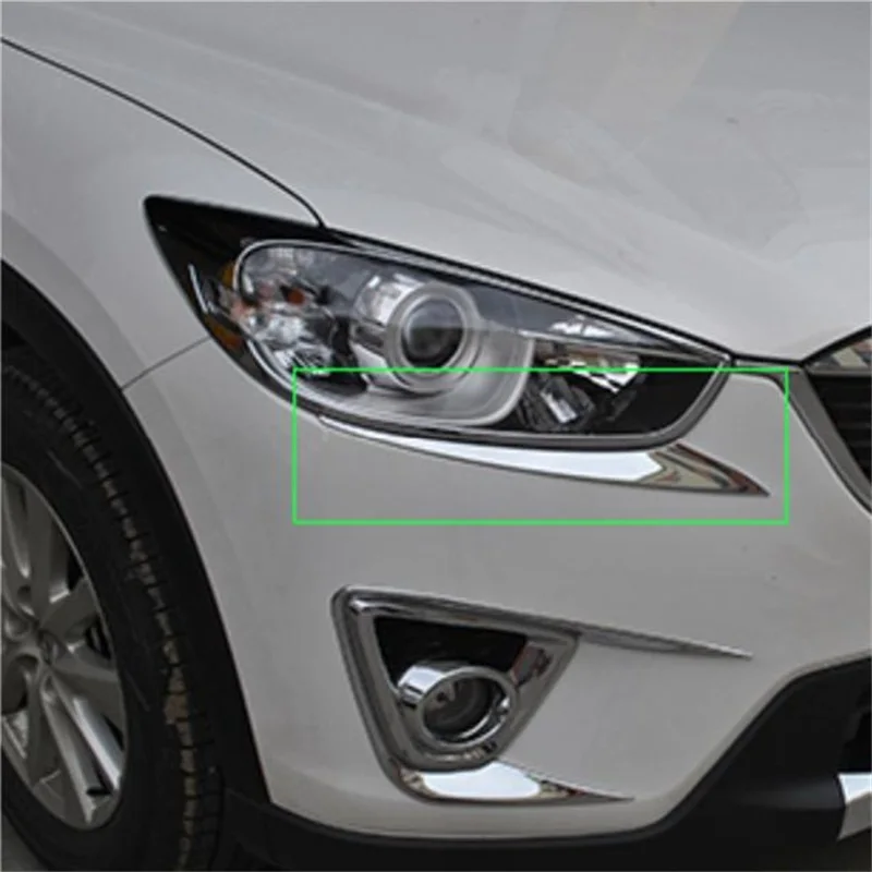 

Car styling accessories Headlight Stickers Trim FOR Mazda CX-5 2013 2014 2015 2016 CX5 cx 5 ABS Chrome Head Light Lamp Cover