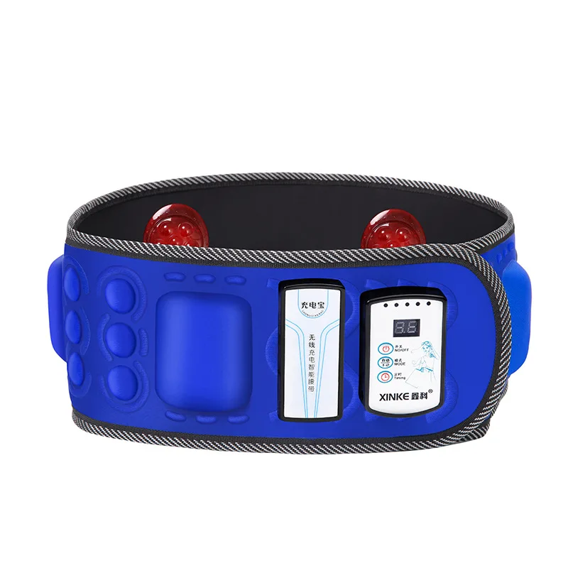 B1311 wireless rechargeable heating vibration sauna waist shoulder massager belt oscillating gym abdominal muscle trainer stimulator (6)