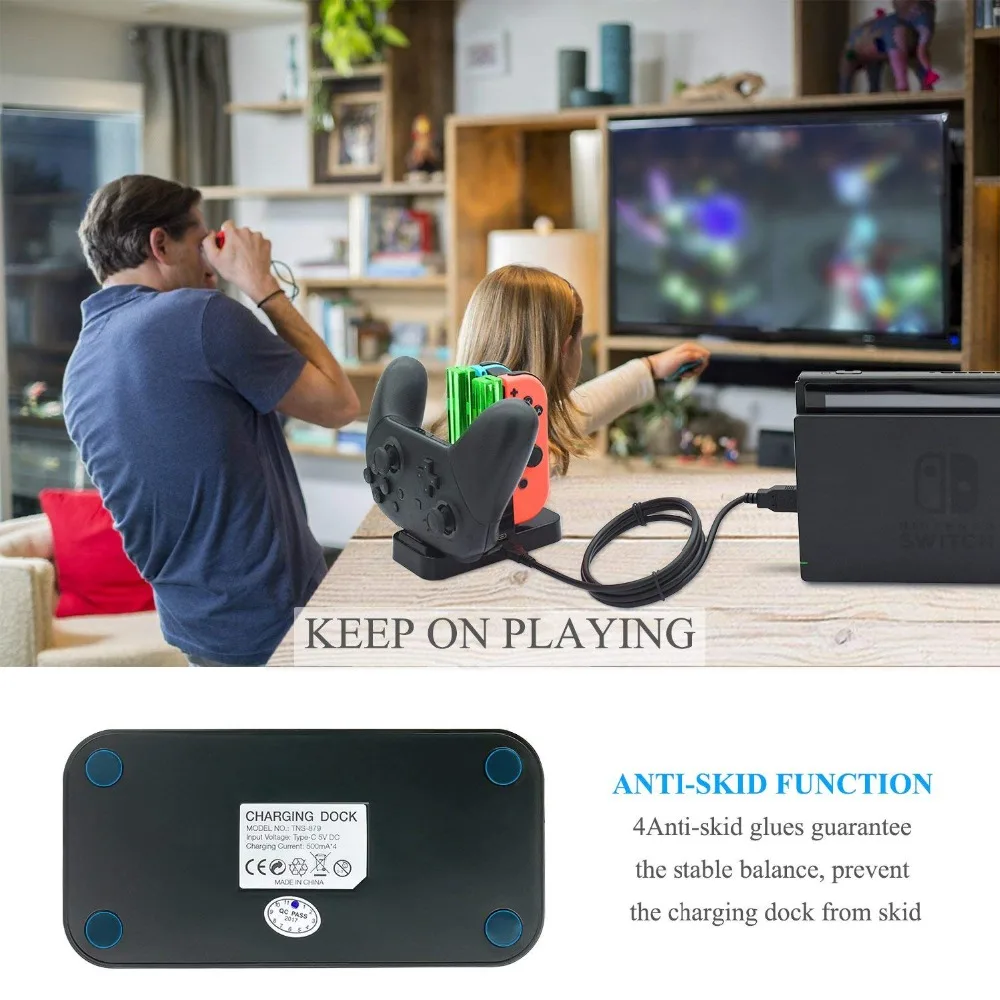 Зарядное устройство для контроллера Nintendo док станция зарядки Joy con и Pro с