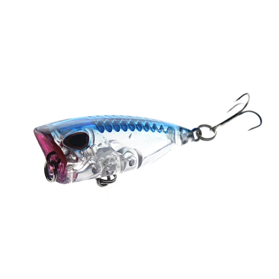 

1PCS Mini Popper Fishing lure Model Hard Bait 7 colors 12# Hook Popper 3cm 4g Floating Top Water Baits