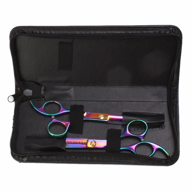 

6.0 Sale color Japan Teflon scissors Cheap Hairdressing scissors Hairdressing thinning hairdressing shavers haircut