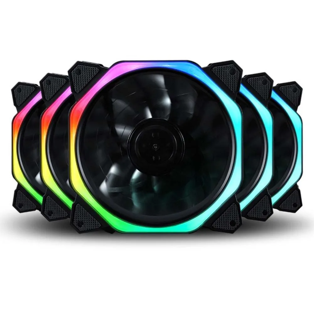 120mm Desktop Computer Case Fan with LED Light Lower Noise Cooling Fan CPU Cooler Radiator Fan