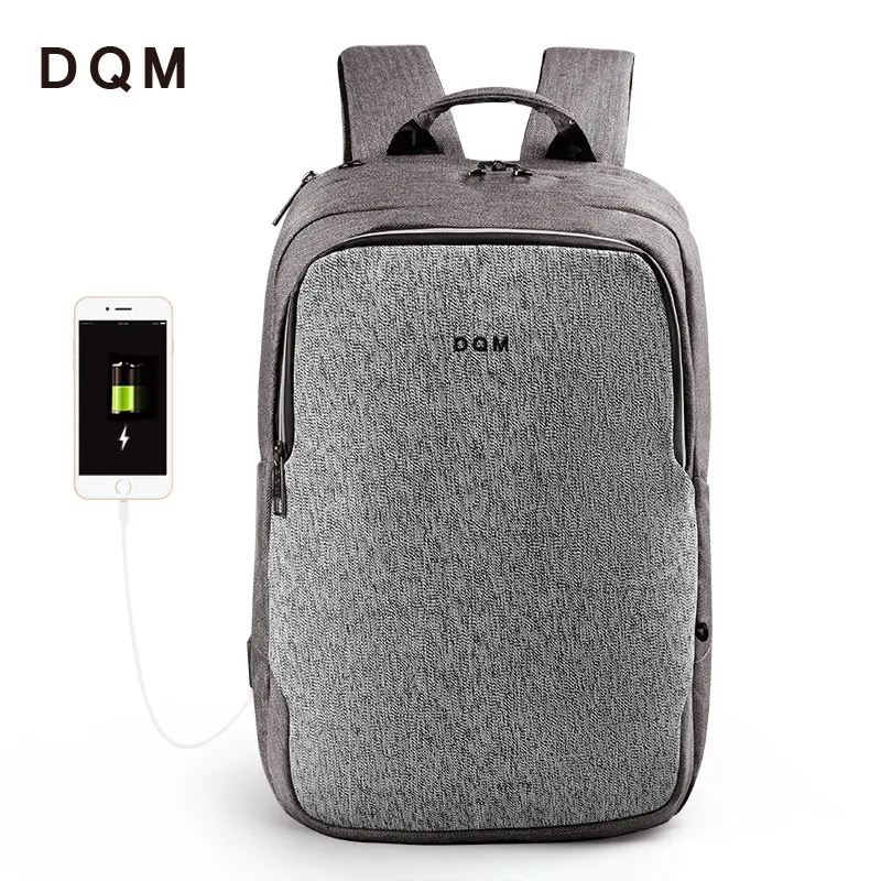 DQM, устойчивый к порезам рюкзак для ноутбука, usb задняя Сумка, mochilas, крутая сумка унисекс для мужчин, рюкзак для защиты от кражи - Цвет: Grey