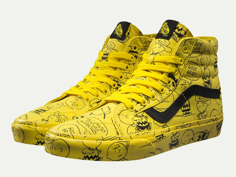 Vans Classic Skateboarding Shoes Unisex High top Sneakers PEANUTS