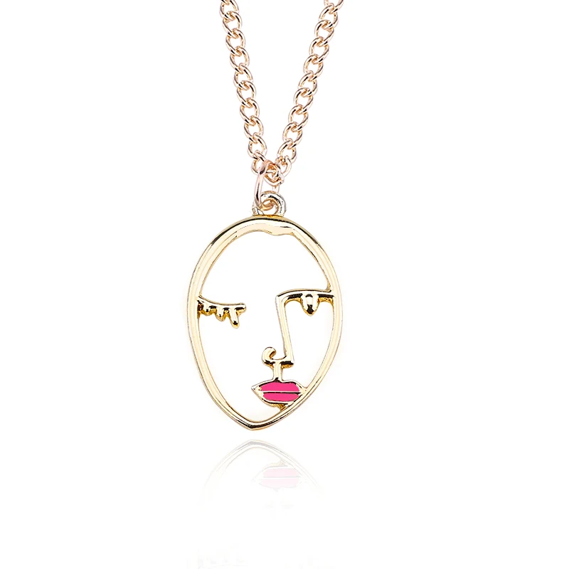 Женское ожерелье с подвеской в виде абстрактного лица|fashion necklace|necklace fashionpendant necklace