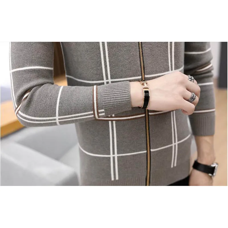 Men Sweater Cardigan Zipper Striped 2019 New Arrival Autumn And Winter Thin Slim Male Knitted Coat Student Korean Style M18 Men Sweater Cardigan Zipper Striped 2019 New Arrival Autumn And Winter Thin Slim Male Knitted Coat Student Korean Style M18