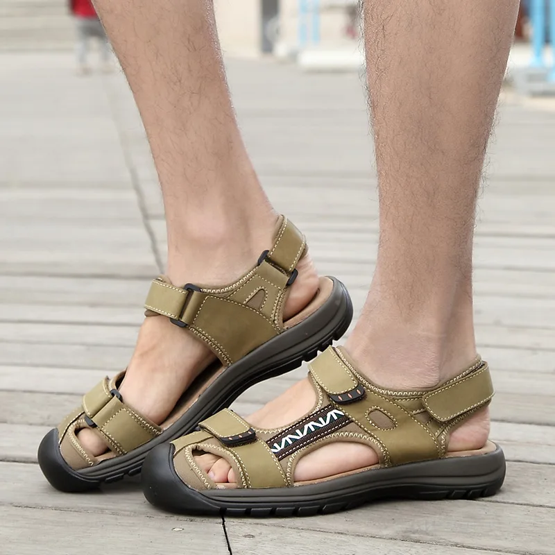 Summer men sandals new trend hook&loop Baotou sandals men casual shoes ...