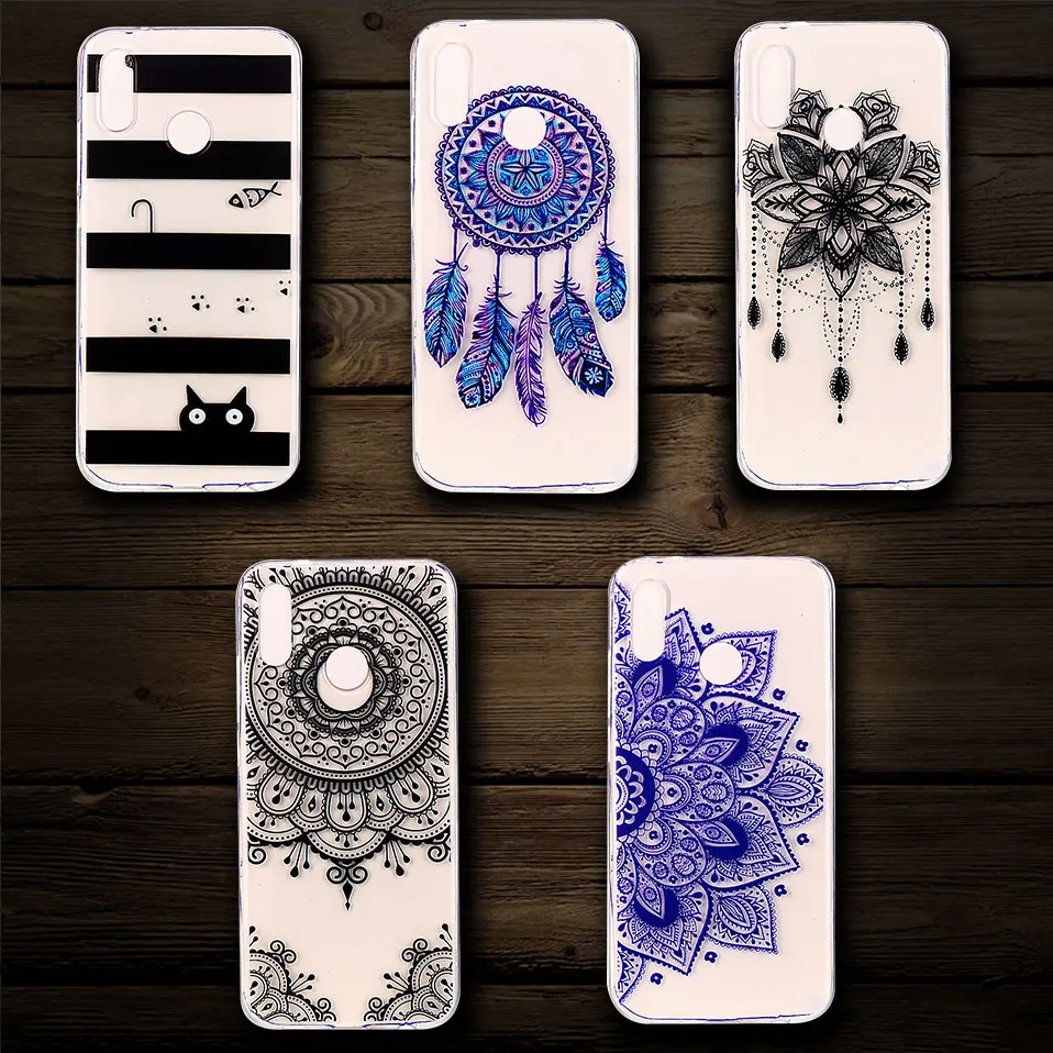Clear TPU Phone Case For HUAWEI MATE 10 LITE Honor 9 lite Silicon P SMART Flora Printed Cover |