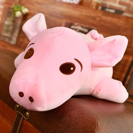 New Lovely Cartoon Pig Doll Plush Toy Big Soft Piggy Girl Sleeping Pillow Big Eyes Pink Pig Toys for Children Gift 110cm 130cm