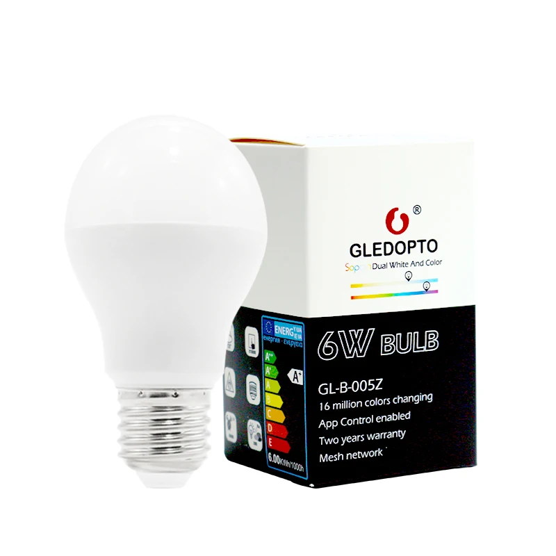 G светодиодный OPTO СВЕТОДИОДНЫЙ 6 Вт RGB+ CCT светодиодный светильник Zigbee умный светодиодный светильник e26e27 AC100-240V WW/CW rgb светодиодный светильник с регулируемой яркостью