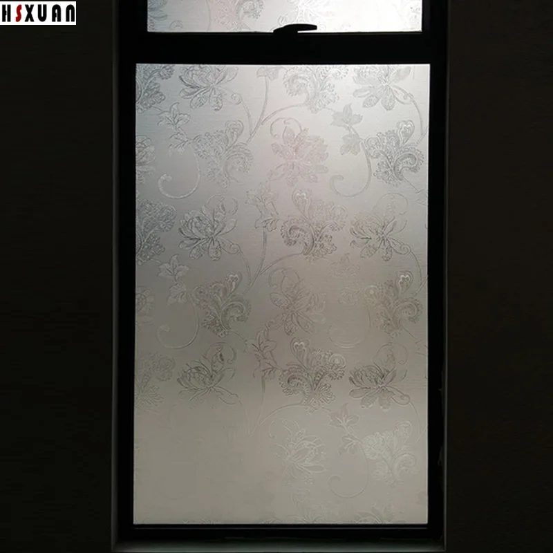 No glue electrostatic window films 92x100cm CAM 3d flower privacy glass self adhesive static stickers Hsxuan brand 920823 | Дом и сад