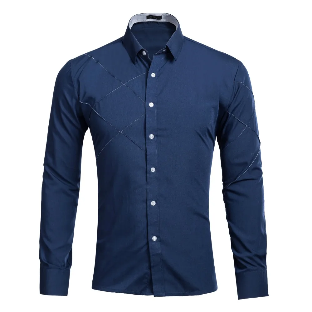 Men Long Sleeve Shirts Classic Spring Autumn Fashion Slim Casual Shirts