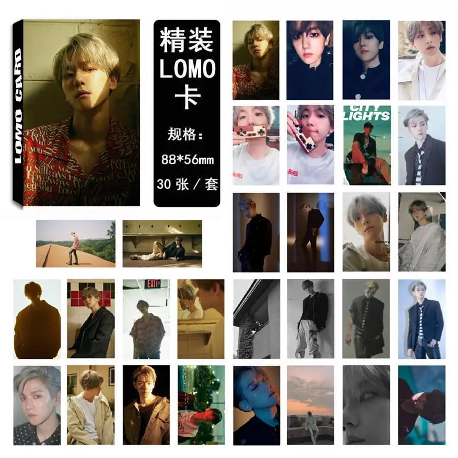 

Kpop EXO Baekhyun Solo UN Village HD Photocard Paper Lomo Photo Card Collective Cards 30pcs/set