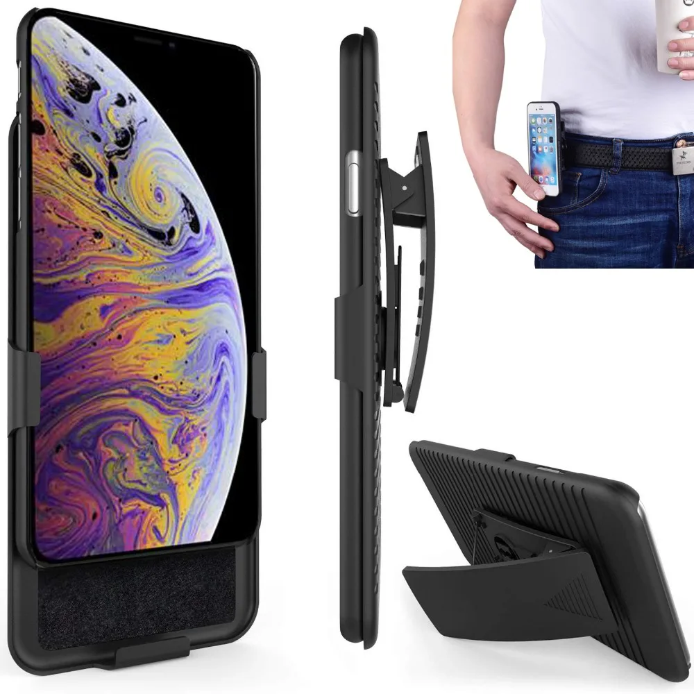 

Running Sport Waist Belt Clip Slide Cover Shell Kickstand Phone Holder Case for iPhone 11 Pro Max 2019 XS MAX XR X 8 7 6 Plus 5S