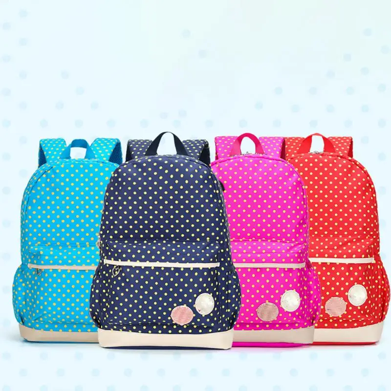 

Printing School Bags Children Teenagers Backpacks Dot Cute Large Capacity Kids Backpacks For Girls Children