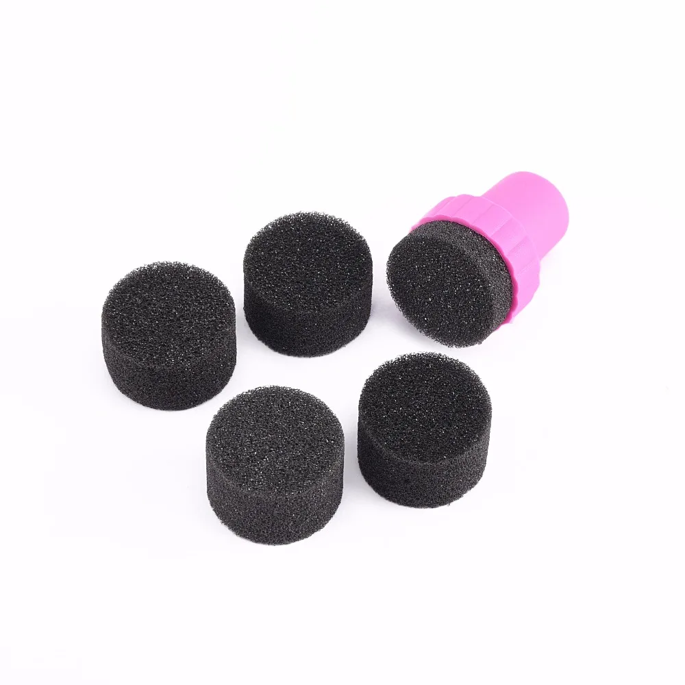 

ROSALIND 1PC Nail art Plastic Stamper with 5pcs Nail Sponge Gradual Change Stamping Polish Stamping Manicure Tool DIY Design
