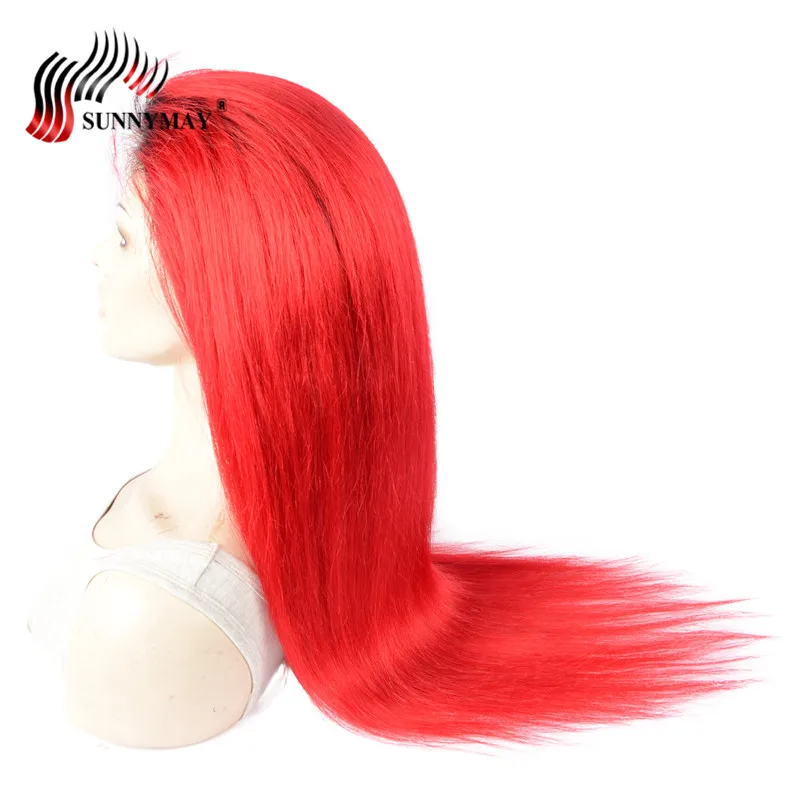 

Sunnymay 1b/Red Color Full Lace Human Hair Wigs Straight Ombre Brazilian Virgin Hair Lace Wigs Pre Plcuked With Baby Hair