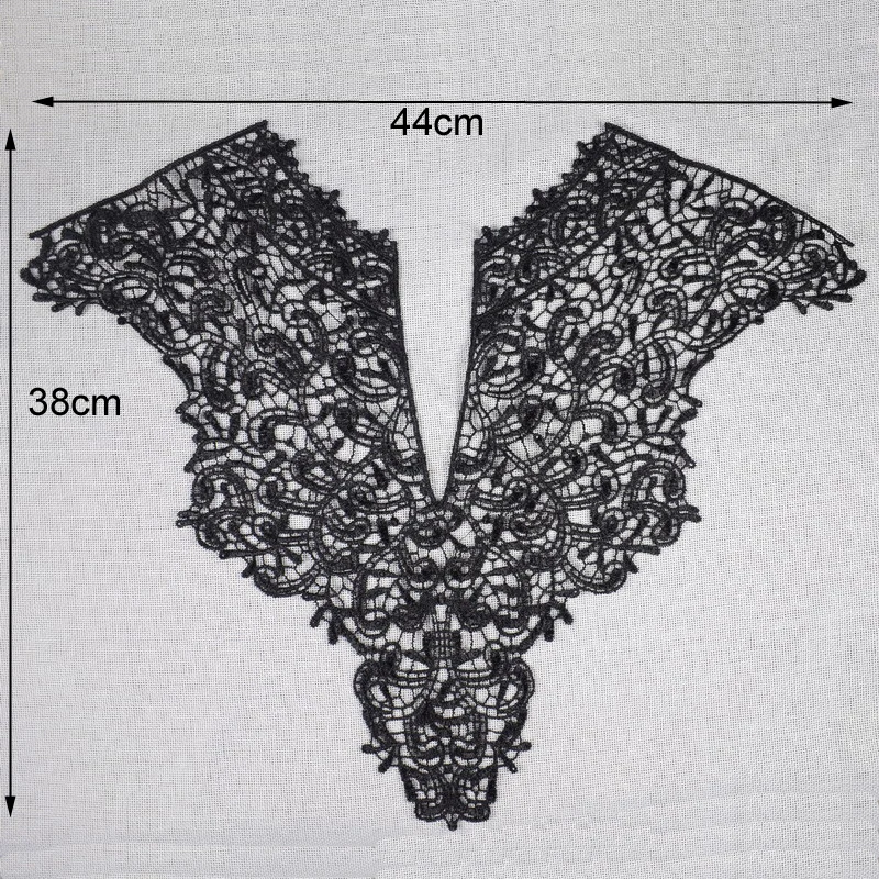1 шт. белый и черный вышитый цветок розы кружевной вырез ткань, DIY воротник кружевной ткани для швейные принадлежности рукоделие