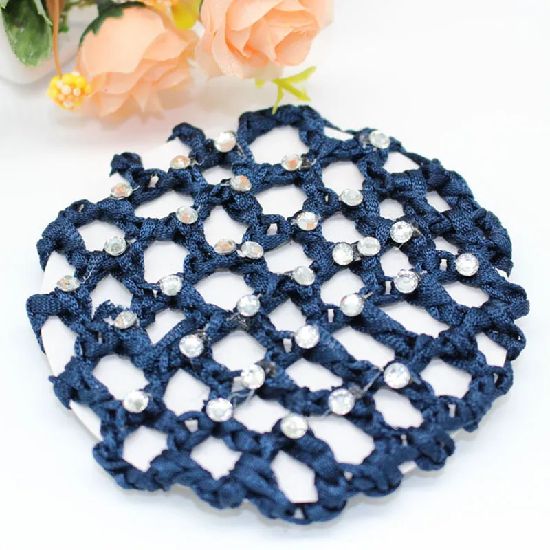 

5pcs /set Beautiful Bun Cover Snood Women Hair Net Ballet Dance Skating Crochet Rhinestone Styling Headwear Accessories