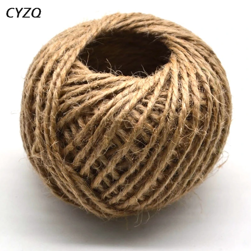 30 Meters Natural Burlap Hessian Jute Twine Cord Hemp Rope Party Wedding Gift Wrapping Cords Thread DIY Scrapbooking Craft Decor jute rope
