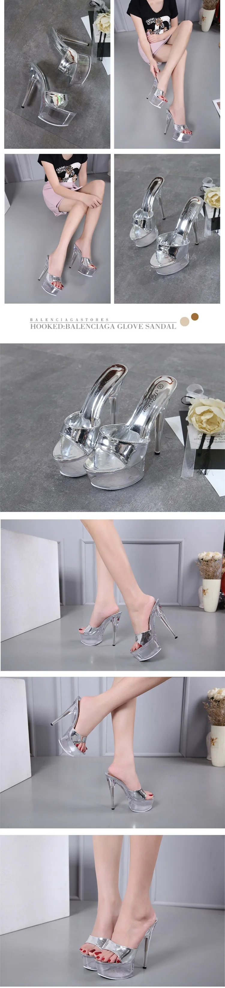 FeiYiTu/модельная женская обувь для подиума; тапочки; Взрывная пикантная обувь на высоком каблуке с цветочным рисунком; обувь с украшением в виде кристаллов 15 см; женская свадебная обувь; размеры 34-40