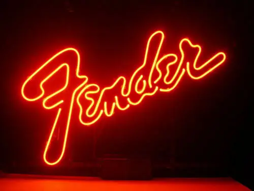 Fender Guitar Glass Neon Light Sign Beer Bar