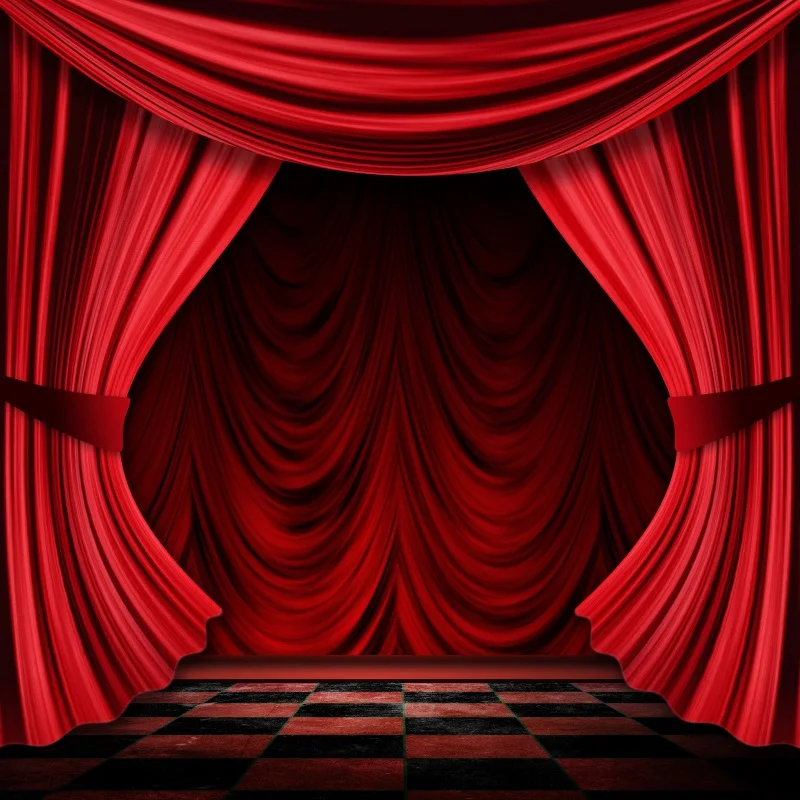 Laeacco Play Stage Curtain Scene Photography Background Customized Photographic Backdrops For Photo Studio