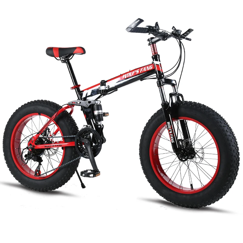 

Mountain Bike 20"x 4.0 Folding Bicycle 21 speed road bikes fat Bicycles Mechanical Disc Brake high quality bmx