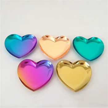 

Fashion Stainless Steel Heart-Shaped Snack Plate Fruit Plate Jewelry Plate/10pcs