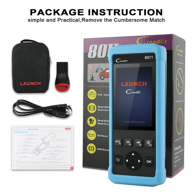 Запуск CR8011 OBD2 Scanner автодиагностика ABS BMS EPB SRS сброс ODB2 автомобильный