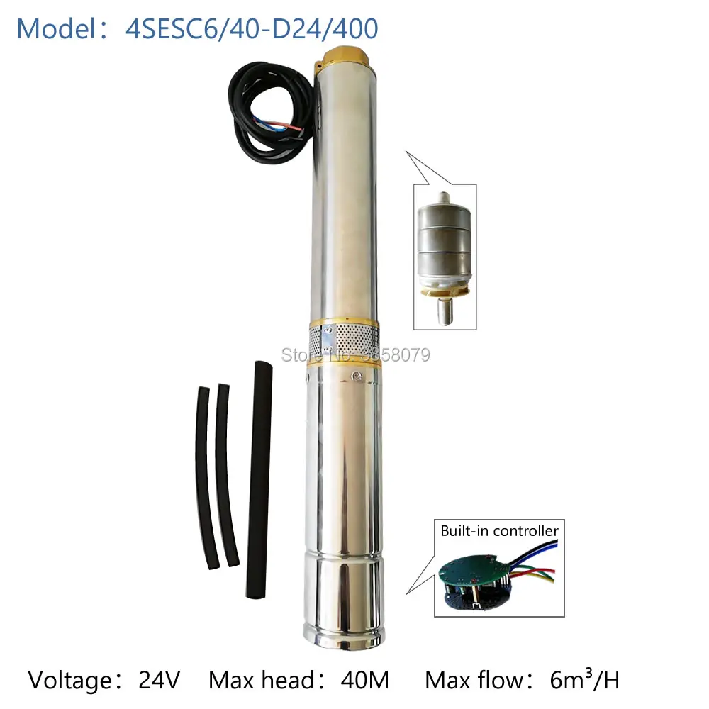 

dc solar submersible pump 24 volt irrigation pump 4SESC6/40-D24/400