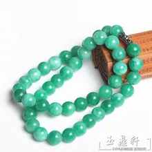 Полный бисер из зеленого нефрита ожерелье большие частицы мужчин и женщин стилей