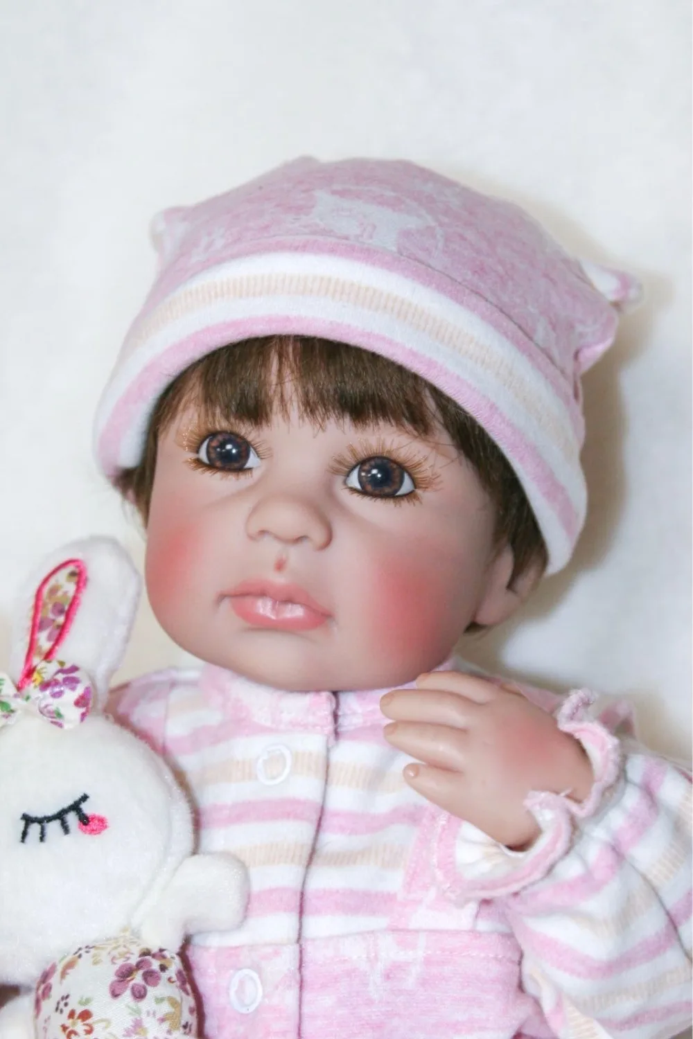 

40cm bebe Reborn Dolls all Silicone babies reborn Doll Newborn Girl Lifelike Babies Toy with pink pacifier gift For Kids Birthda