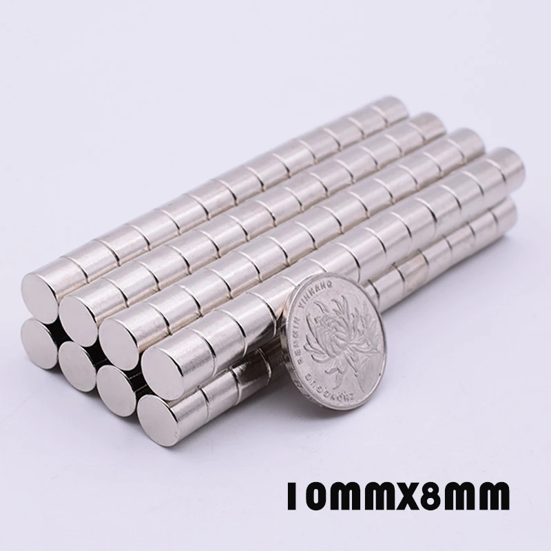 

20/50Pcs 10x8mm N35 Neodymium Magnet Disc 10mm x 8mm Permanent NdFeB Small Round Super Powerful Magnetic Magnets For Craft