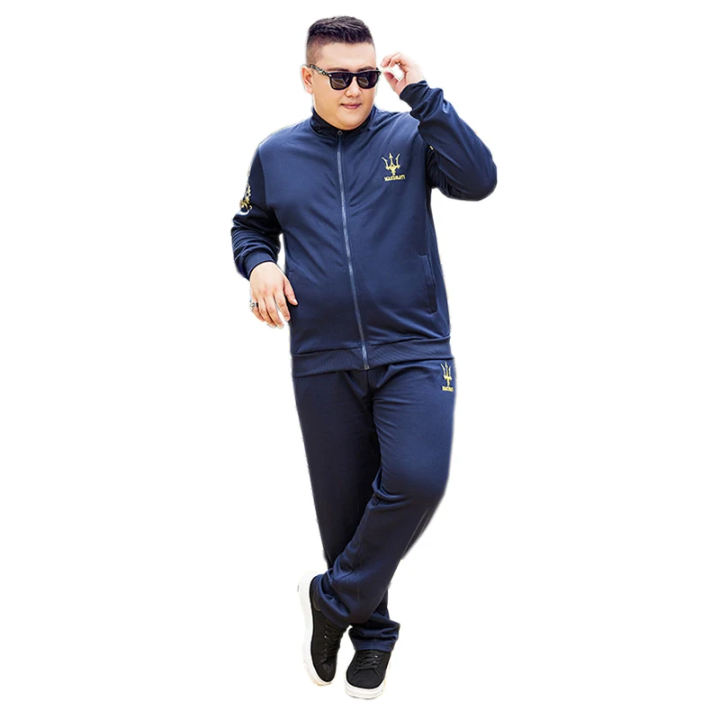 

Men's 2018 Spring Autumn Running Sports Suit Increase Size 7XL8XL9XL Fitness Sports Set Male Baseball Jogging Sports 2-piece Set