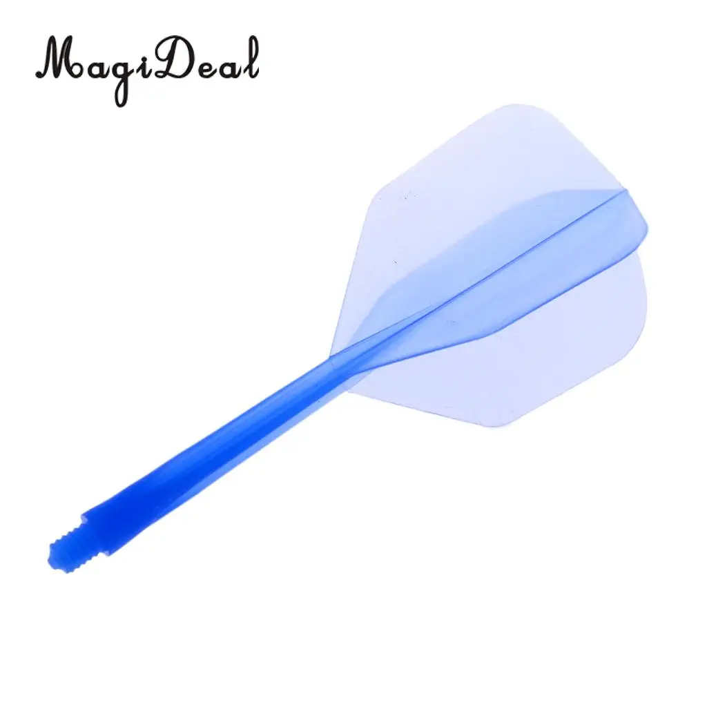 MagiDeal High Quality 12x Transparent 2BA Thread Dart Shafts & Dart Flights Connection Red & Blue