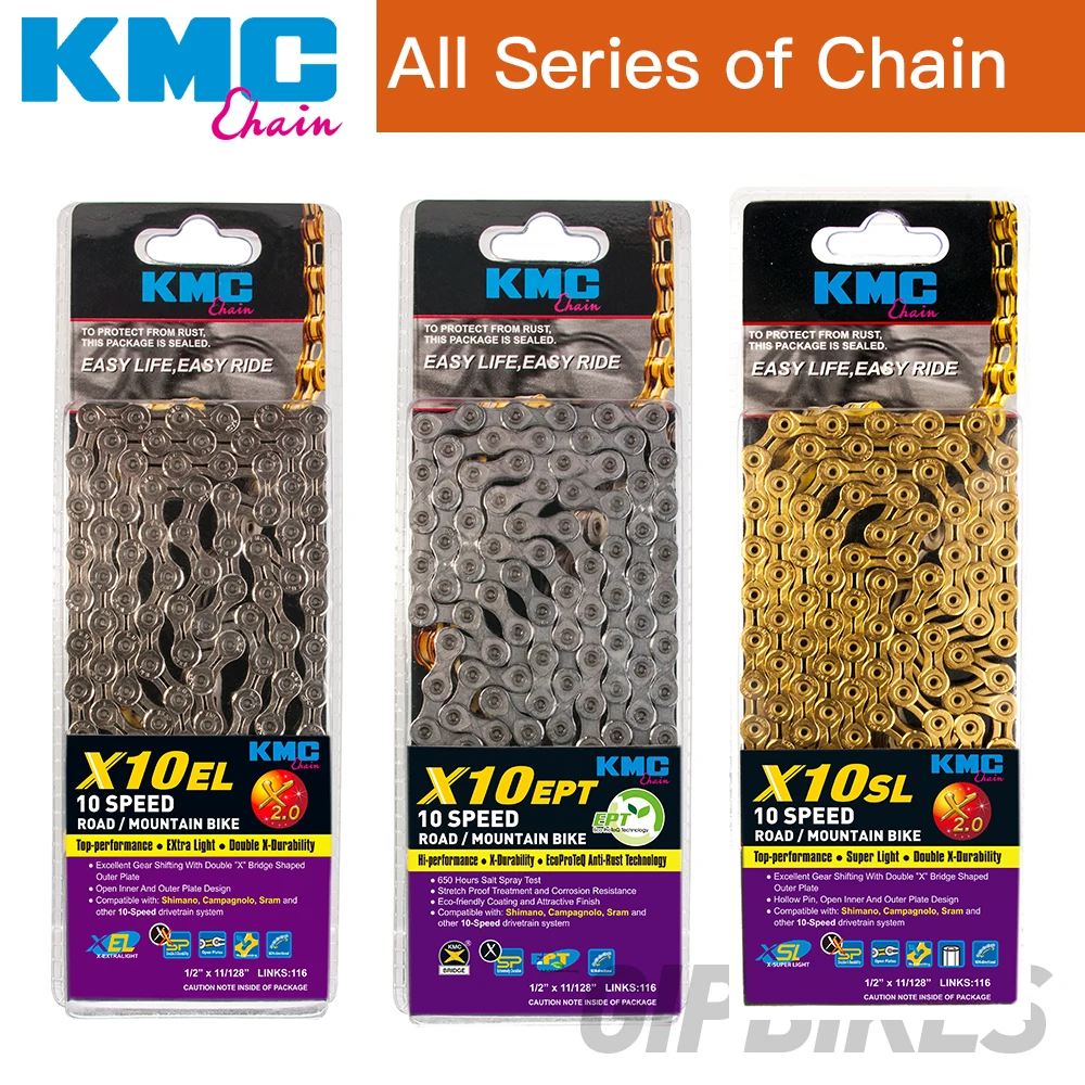 

kmc chain x10 x10sl X10ept x10el x10.93 gold silver chain super light chain mtb road bicycle