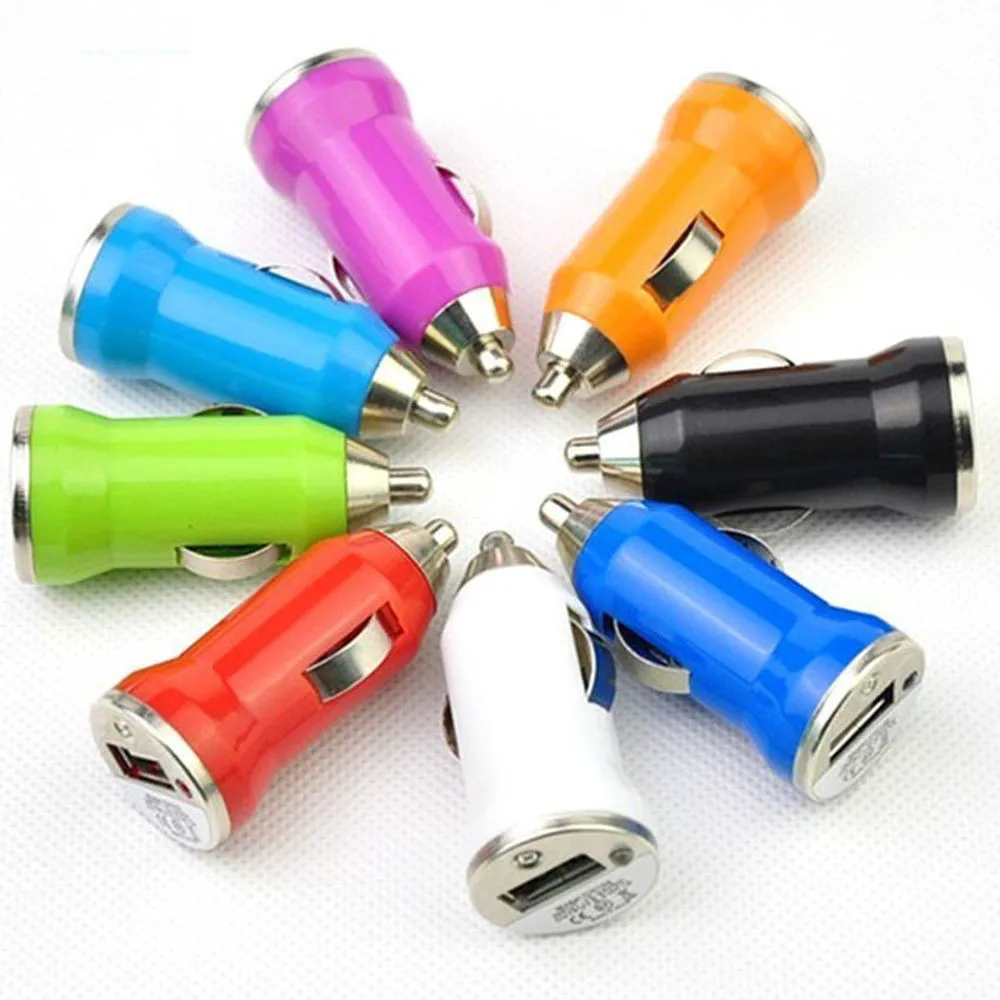 

Colorful Single USB Port Car Charger 5V 1A Cigarette Lighter Adapter Suitable For iPhone Samsung Redmi Mobile Phone Charge