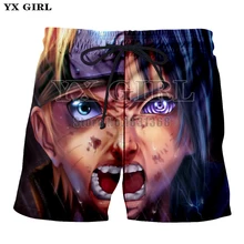 YX девушка новые модные летние мужские пляжные шорты с 3D принтом Наруто Boroto/Itachi Fan мужские Бермуды пляжные шорты брюки горячий стиль